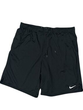 Nike Men’s Athletic Shorts Black Logo Pockets Drawstring XL